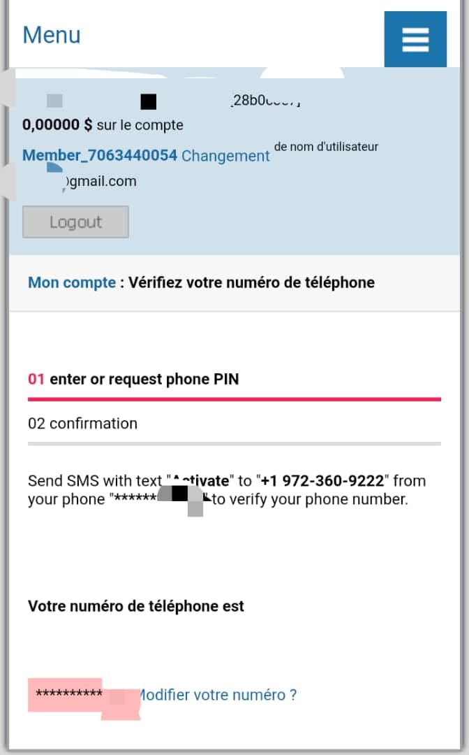 Confirmer le numéro de téléphone sur microworkers - gagner de l'argent en cliquant sur likes